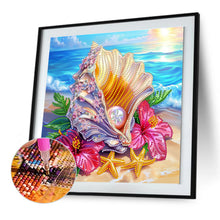 Load image into Gallery viewer, Diamond Painting - Partial Special Shaped - Shell Hibiscus (30*30cm)
