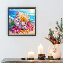 Load image into Gallery viewer, Diamond Painting - Partial Special Shaped - Shell Hibiscus (30*30cm)
