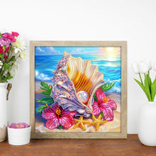 Load image into Gallery viewer, Diamond Painting - Partial Special Shaped - Shell Hibiscus (30*30cm)
