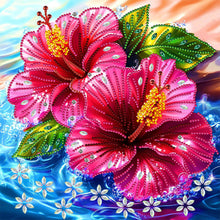 Load image into Gallery viewer, Diamond Painting - Partial Special Shaped - Hibiscus Flower (30*30cm)
