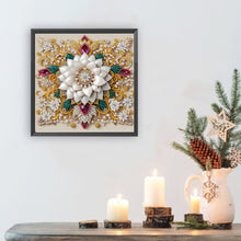 Load image into Gallery viewer, Diamond Painting - Partial Special Shaped - White Flower (30*30cm)
