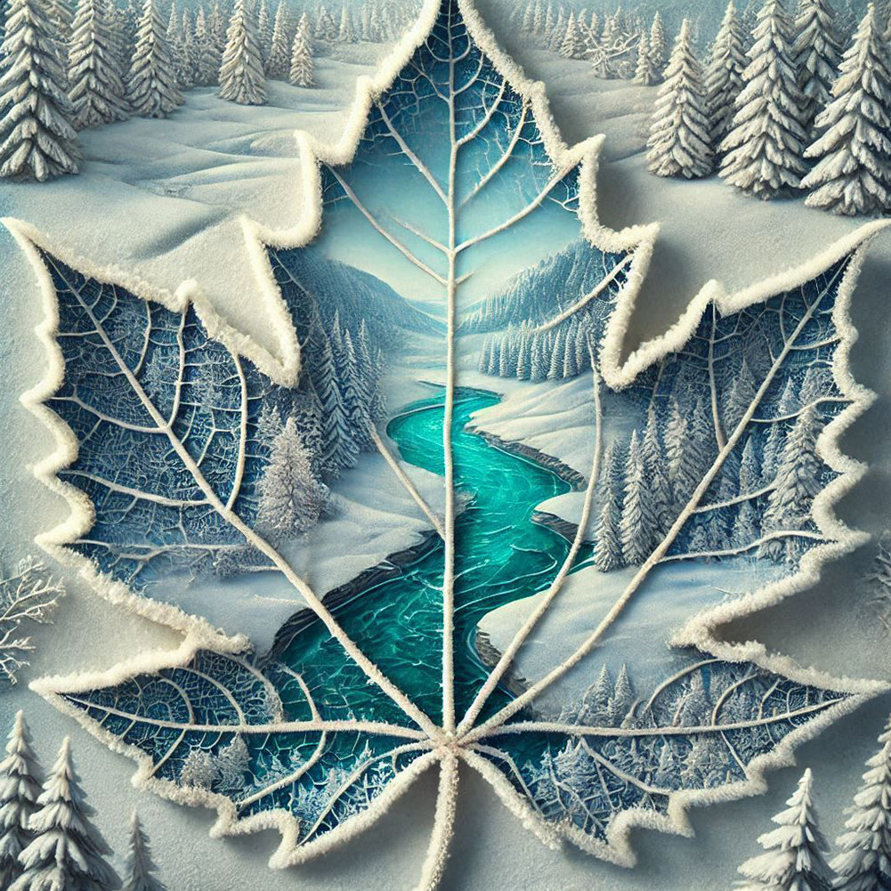 Diamond Painting - Full Round - Snow Maple Leaf (40*40CM)