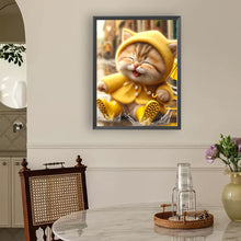 Load image into Gallery viewer, Diamond Painting - Full Round - Yellow Raincoat Cat (30*40CM)
