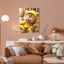 Load image into Gallery viewer, Diamond Painting - Full Round - Yellow Raincoat Cat (30*40CM)
