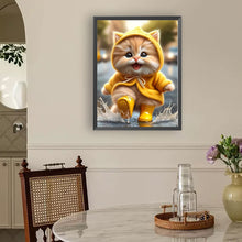 Load image into Gallery viewer, Diamond Painting - Full Round - Yellow Raincoat Cat (30*40CM)
