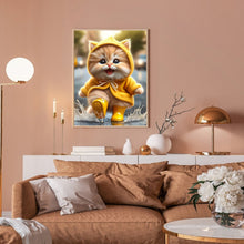 Load image into Gallery viewer, Diamond Painting - Full Round - Yellow Raincoat Cat (30*40CM)
