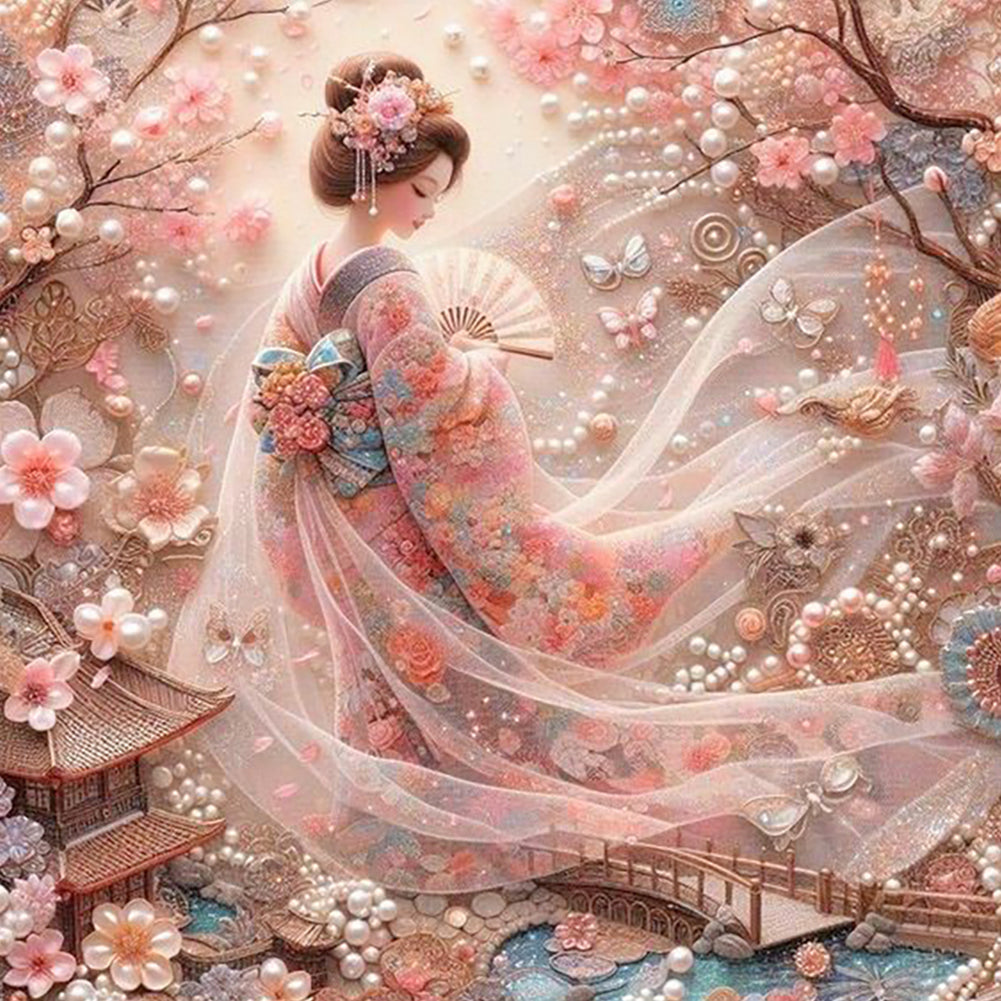 Diamond Painting - Full Round - Japanese Geisha Beauty (40*40CM)
