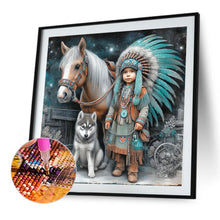 Load image into Gallery viewer, Diamond Painting - Full Round - Indian Child (40*40CM)

