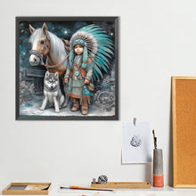 Load image into Gallery viewer, Diamond Painting - Full Round - Indian Child (40*40CM)

