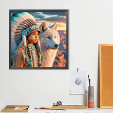 Load image into Gallery viewer, Diamond Painting - Full Round - Indian Child (40*40CM)
