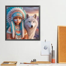 Load image into Gallery viewer, Diamond Painting - Full Round - Indian Child (40*40CM)
