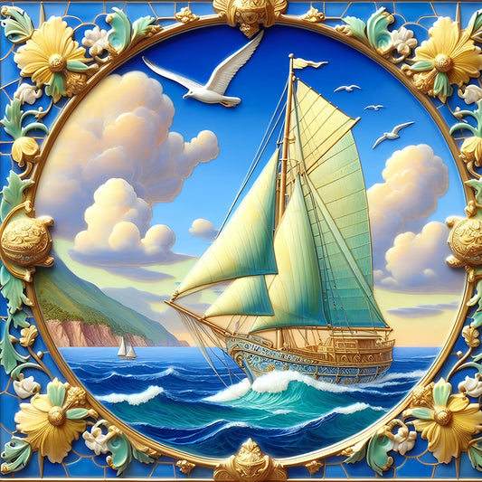 Diamond Painting - Full Round - Sailboat Sailing Diary (40*40CM)