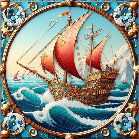 Diamond Painting - Full Round - Sailboat Sailing Diary (40*40CM)