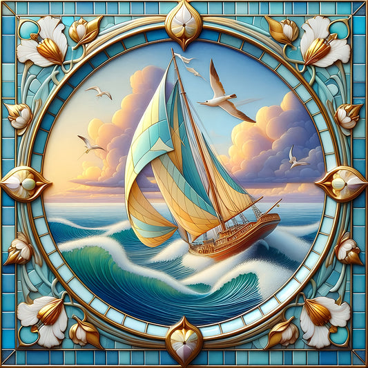 Diamond Painting - Full Round - Sailboat Sailing Diary (40*40CM)