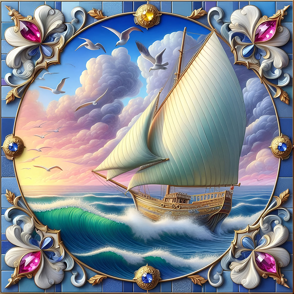 Diamond Painting - Full Round - Sailboat Sailing Diary (40*40CM)