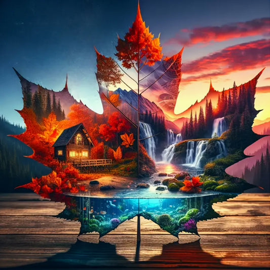 Diamond Painting - Full Round - Magical Maple Leaf (30*30CM)