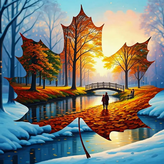 Diamond Painting - Full Round - Magical Maple Leaf (30*30CM)