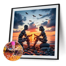 Load image into Gallery viewer, Diamond Painting - Full Round - Stone Art Couple In Sunset (30*30CM)
