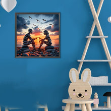 Load image into Gallery viewer, Diamond Painting - Full Round - Stone Art Couple In Sunset (30*30CM)
