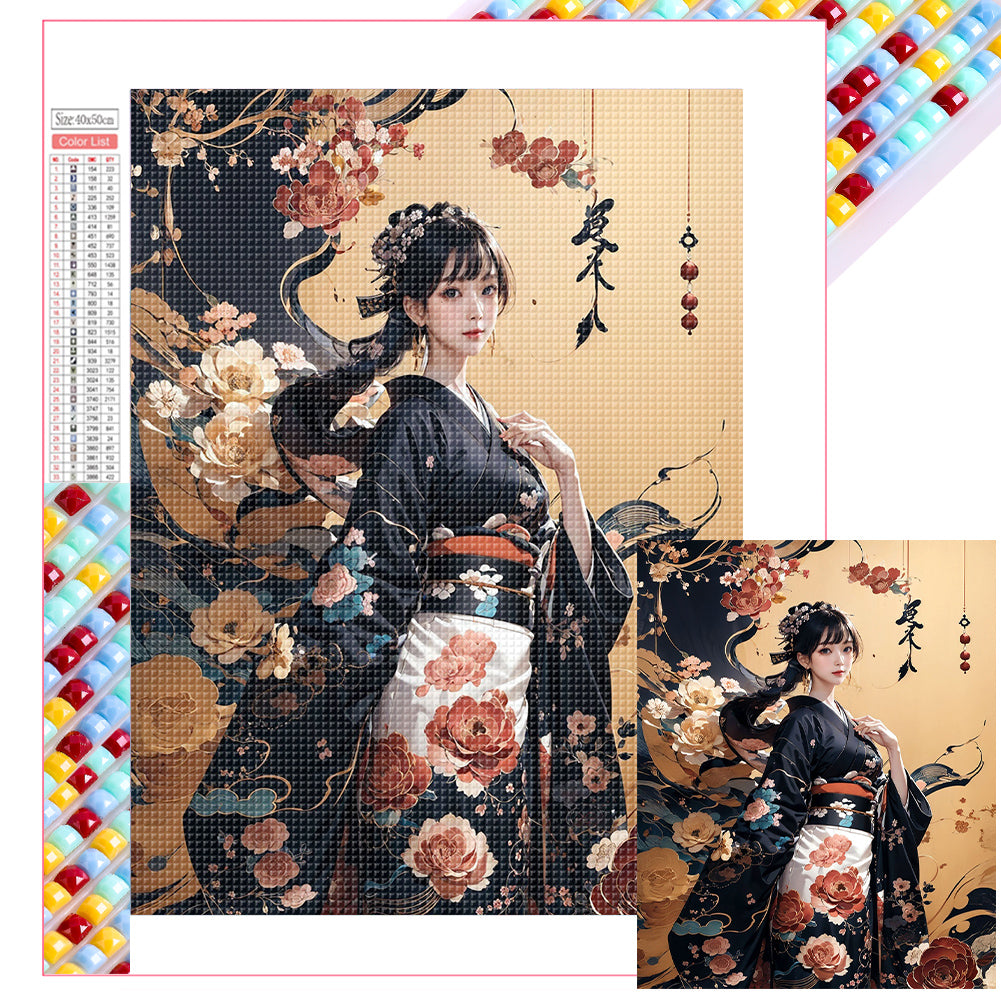 Diamond Painting - Full Square - Kimono Girl (40*50CM)