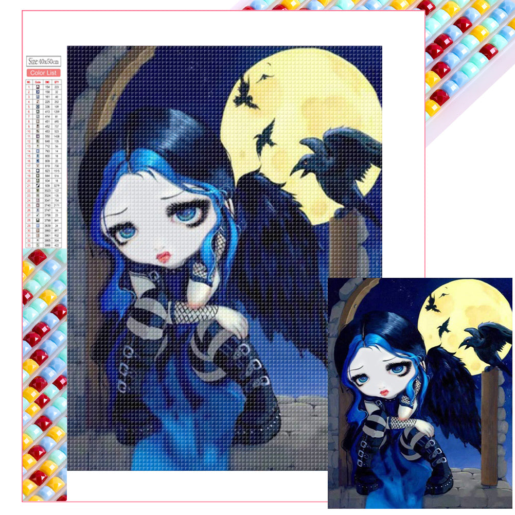 Diamond Painting - Full Square - Crow Girl (40*50CM)