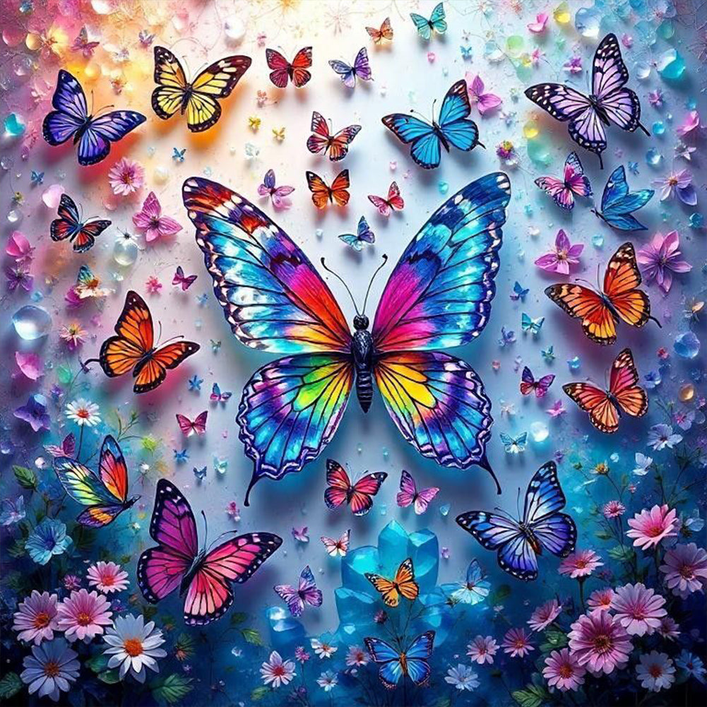 Diamond Painting - Full Round - Many Butterflies (40*40CM)