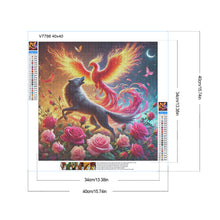 Load image into Gallery viewer, Diamond Painting - Full Round - Phoenix Wolf In Rose Field (40*40CM)
