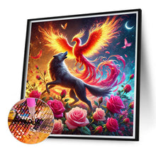 Load image into Gallery viewer, Diamond Painting - Full Round - Phoenix Wolf In Rose Field (40*40CM)
