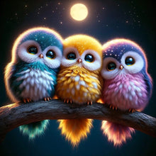 Load image into Gallery viewer, Diamond Painting - Full Round - Three Owls (40*40CM)

