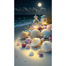 Load image into Gallery viewer, Diamond Painting - Full Round - Shells On The Seaside Under The Lamp (40*70CM)
