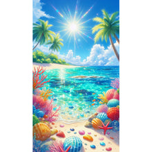 Load image into Gallery viewer, Diamond Painting - Full Round - Coconut Tree Shell Beach (40*70CM)
