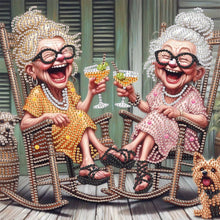 Load image into Gallery viewer, Diamond Painting - Partial Special Shaped - Funny Old Lady (30*30cm)
