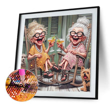 Load image into Gallery viewer, Diamond Painting - Partial Special Shaped - Funny Old Lady (30*30cm)
