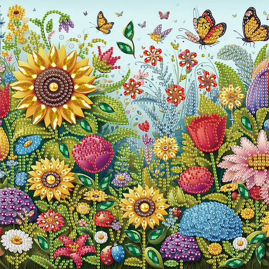 Diamond Painting - Partial Special Shaped - Flowers In The Woods (30*30cm)