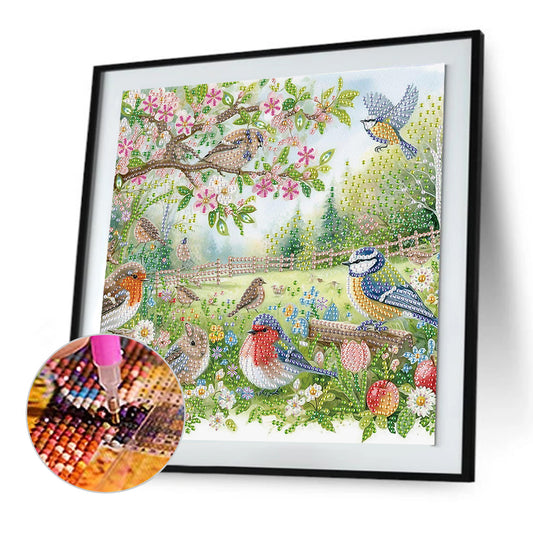 Diamond Painting - Partial Special Shaped - Flowers In The Woods (30*30cm)
