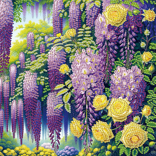 Diamond Painting - Partial Special Shaped - Flowers In The Woods (30*30cm)