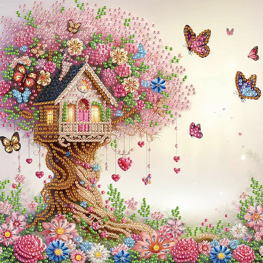 Diamond Painting - Partial Special Shaped - Flowers In The Woods (30*30cm)