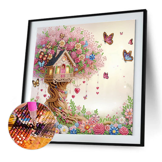 Diamond Painting - Partial Special Shaped - Flowers In The Woods (30*30cm)