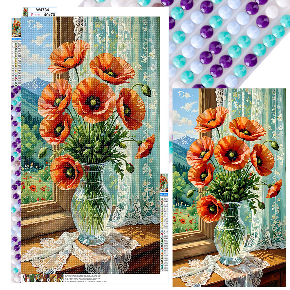 Diamond Painting - Full Round - Poppy Flowers (40*70cm)
