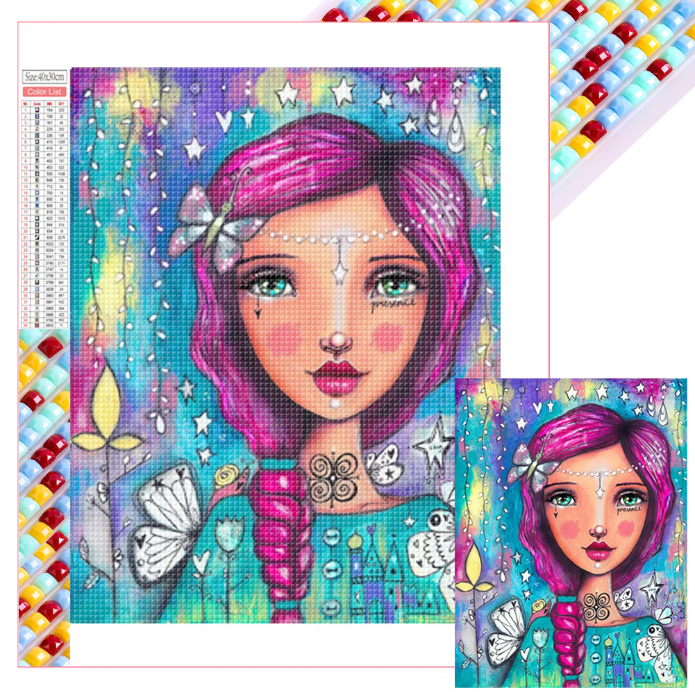 Diamond Painting - Full Square - Colorful Girl (30*40CM)