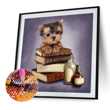 Load image into Gallery viewer, Diamond Painting - Full Square - Dog On The Book (50*50CM)
