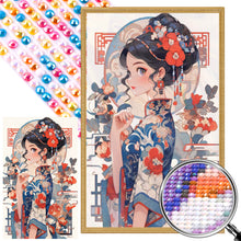 Load image into Gallery viewer, AB Diamond Painting - Full Round - Cheongsam Girl (40*65CM)
