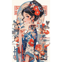 Load image into Gallery viewer, AB Diamond Painting - Full Round - Cheongsam Girl (40*65CM)
