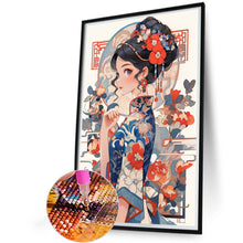 Load image into Gallery viewer, AB Diamond Painting - Full Round - Cheongsam Girl (40*65CM)
