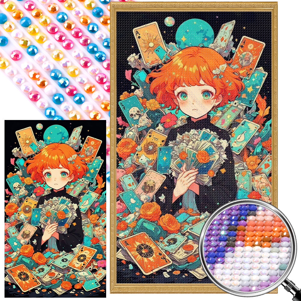 AB Diamond Painting - Full Round - Card Girl (40*70CM)