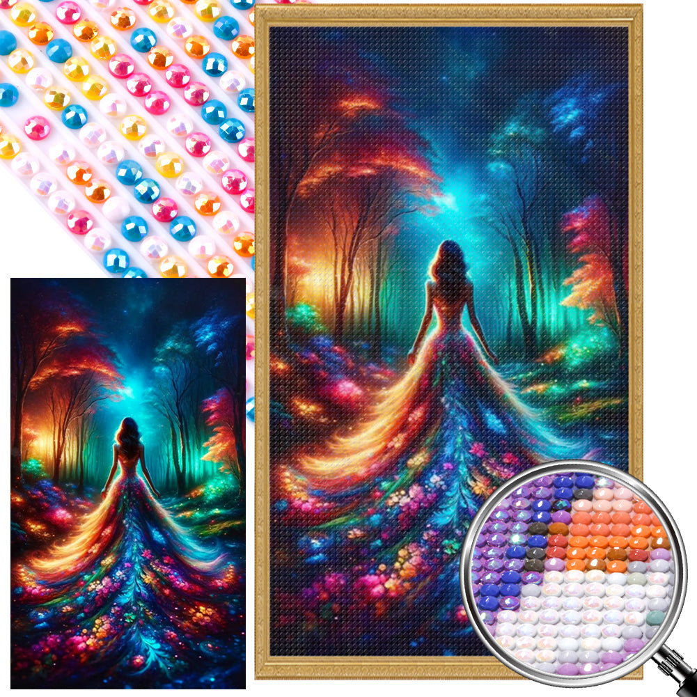 AB Diamond Painting - Full Round - Flower Girl (40*70CM)