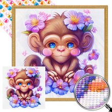 Load image into Gallery viewer, AB Diamond Painting - Full Round - Flowers And Monkeys (40*40CM)
