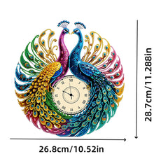 Load image into Gallery viewer, Peacock Special Shape 5D Diamond Painting Clock Art Craft Decorative for Desktop
