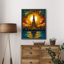 Load image into Gallery viewer, AB Diamond Painting - Full Round - Waterside Tower Glass Painting (40*50CM)
