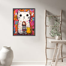 Load image into Gallery viewer, AB Diamond Painting - Full Round - Cat And Girl (40*50CM)
